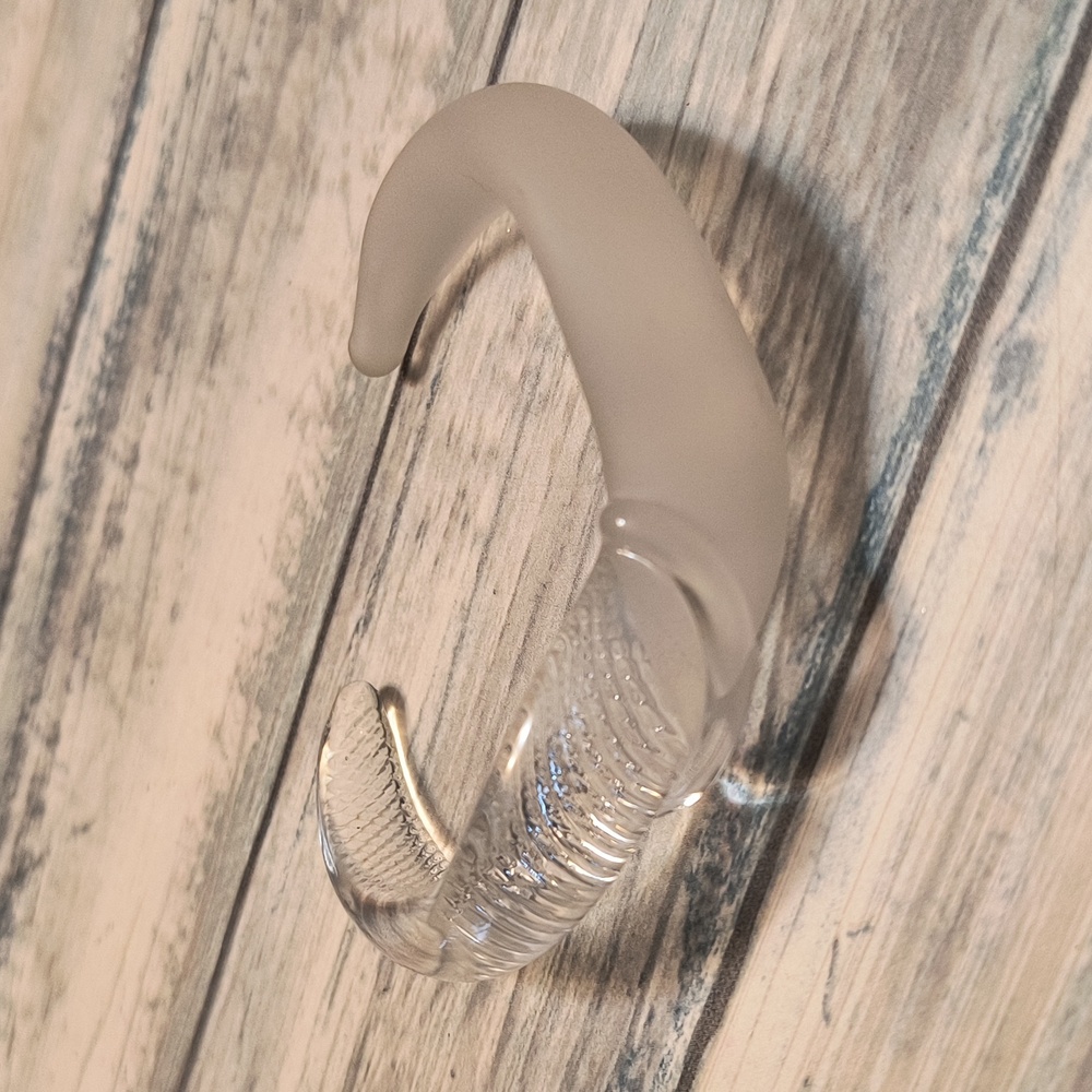 Frosted Clear Glass Cuff Bracelet - Picture 2 of 4